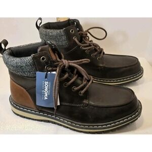👞 Sonoma Goods for Life Mens Glenn Brown Boots Sz 10M  Vitalize Comfort Leather